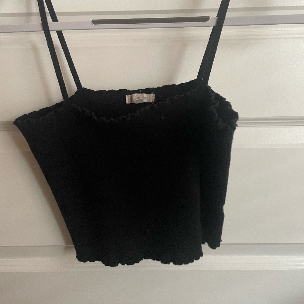 LA Hearts Black Cami Crop Top